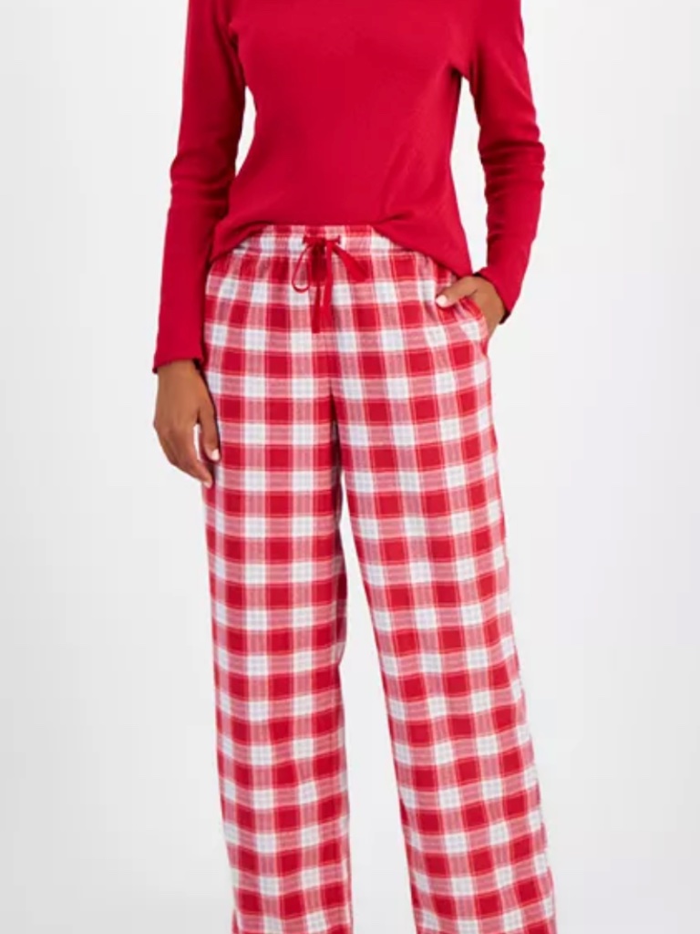 Charter Club Women's Printed Fleece Pajama Pants